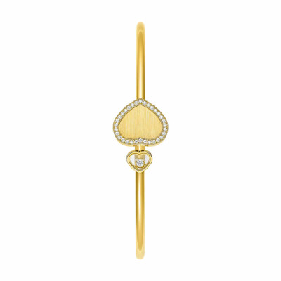 Bracelet Jonc Chopard Happy Hearts en or jaune et diamants (M)