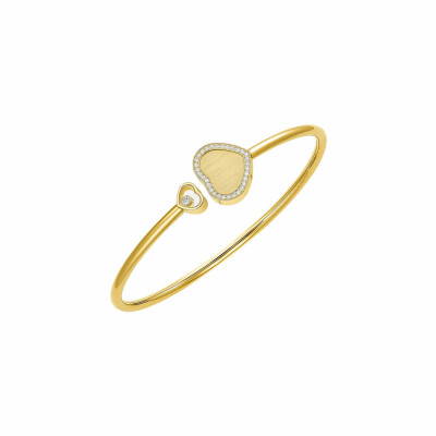 Bracelet Jonc Chopard Happy Hearts en or jaune et diamants (M)