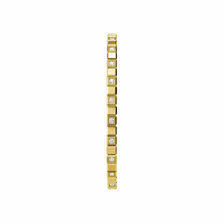 Chopard Ice Cube in ethical yellow gold and diamonds semi set, size M bangle bracelet