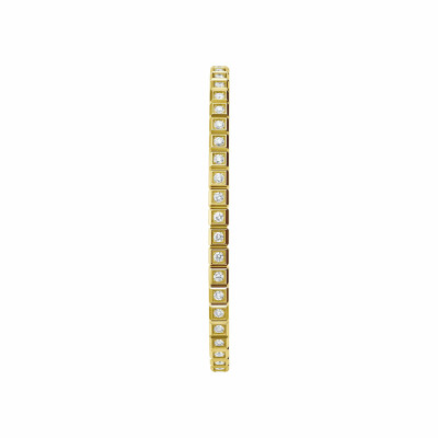 Bracelet jonc Chopard Ice Cube en or jaune éthique et diamants entièrement sertis, taille S