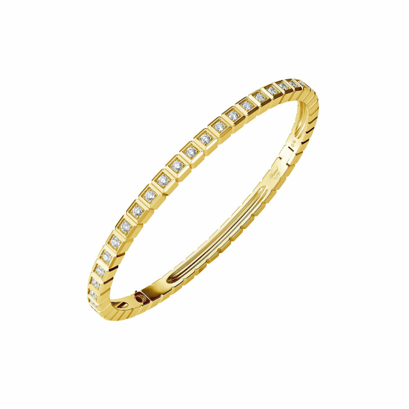 Bracelet jonc Chopard Ice Cube en or jaune éthique serti de diamants, taille S