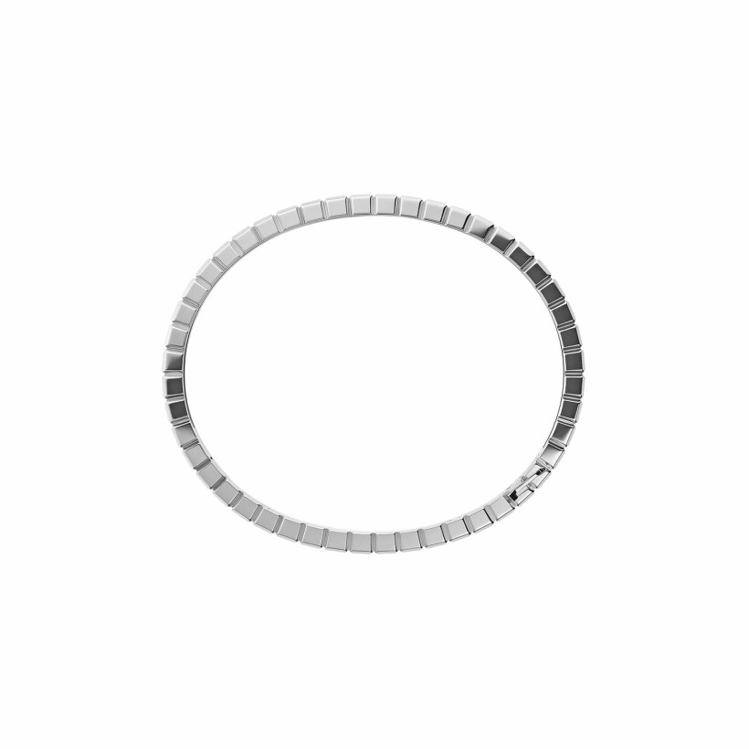 Chopard Ice Cube in ethical white gold and diamonds full set, size M bangle bracelet