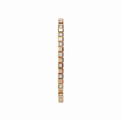 Bracelet jonc Chopard Ice Cube en or rose éthique et diamants semi-sertis, taille M