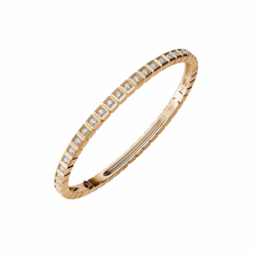 Chopard Ice Cube in ethical rose gold and diamonds full set, size L bangle bracelet