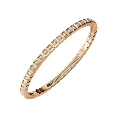 Chopard Ice Cube in ethical rose gold and diamonds full set, size S bangle bracelet