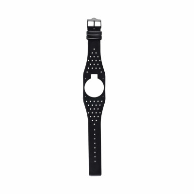 Bracelet de montre Lip Big TV Cuir noir perforé