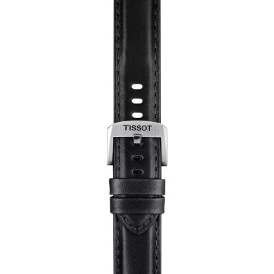 Bracelet de montre Tissot officiel, cuir noir, entre-cornes 20mm