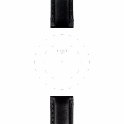 Bracelet de montre Tissot officiel, cuir noir, entre-cornes 20mm