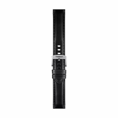 Bracelet de montre Tissot officiel, cuir noir, entre-cornes 20mm