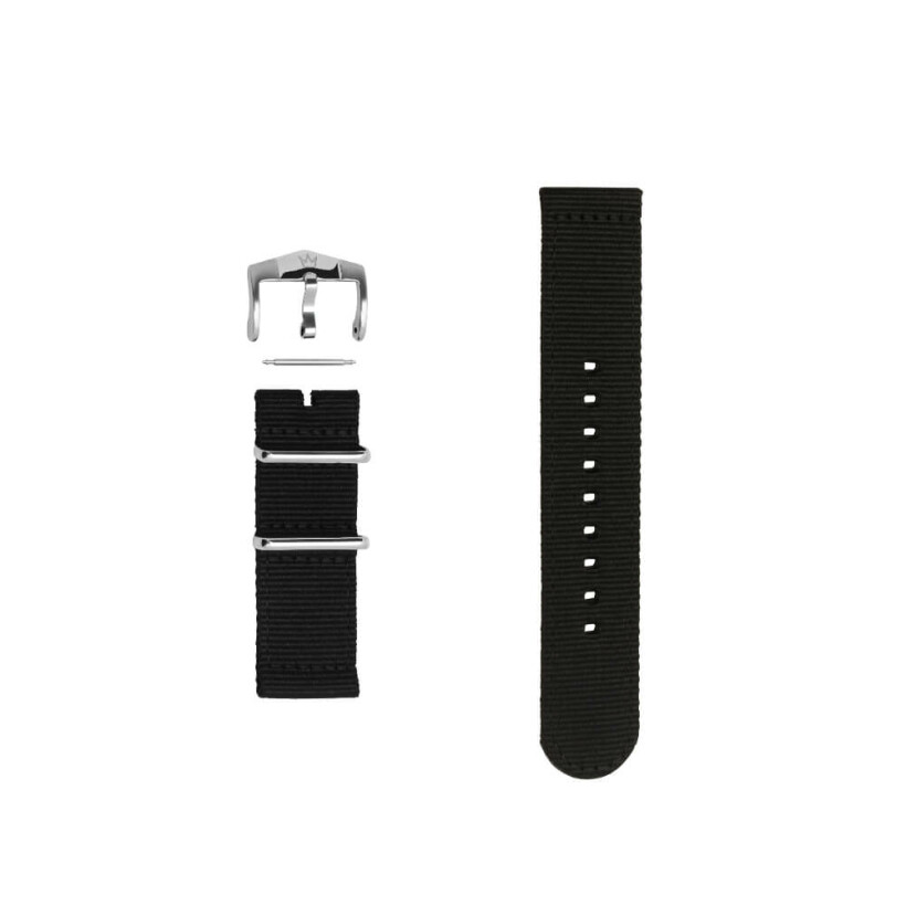 Bracelet de montre  ZRC NATO en nylon noir (taille L)