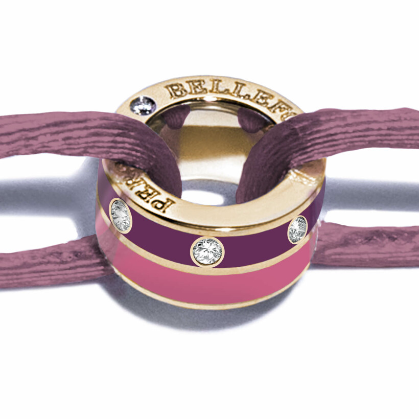 Bracelet Persan & Bellefond Token Prune Fuchsia de Magellan 5 Diamants BRJDIPVLP