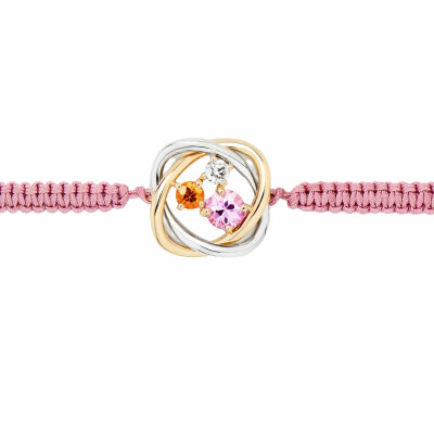 Bracelet Poiray Macramé Tresse Précieuse en or jaune et or blanc