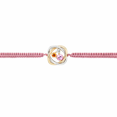 Bracelet Poiray Macramé Tresse Précieuse en or jaune et or blanc