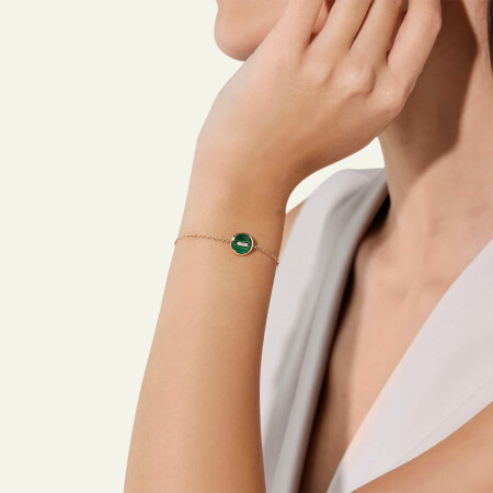 Pomellato Pom Pom Dot bracelet, rose gold with malachite, white mother of pearl and diamonds