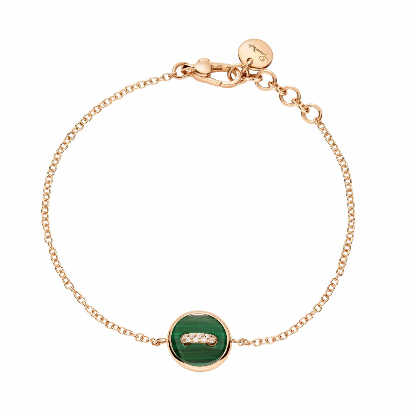 Pomellato Pom Pom Dot bracelet, rose gold with malachite, white mother of pearl and diamonds