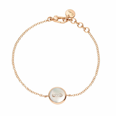 Pomellato Pom Pom Dot bracelet, rose gold with mother of pearl and diamonds