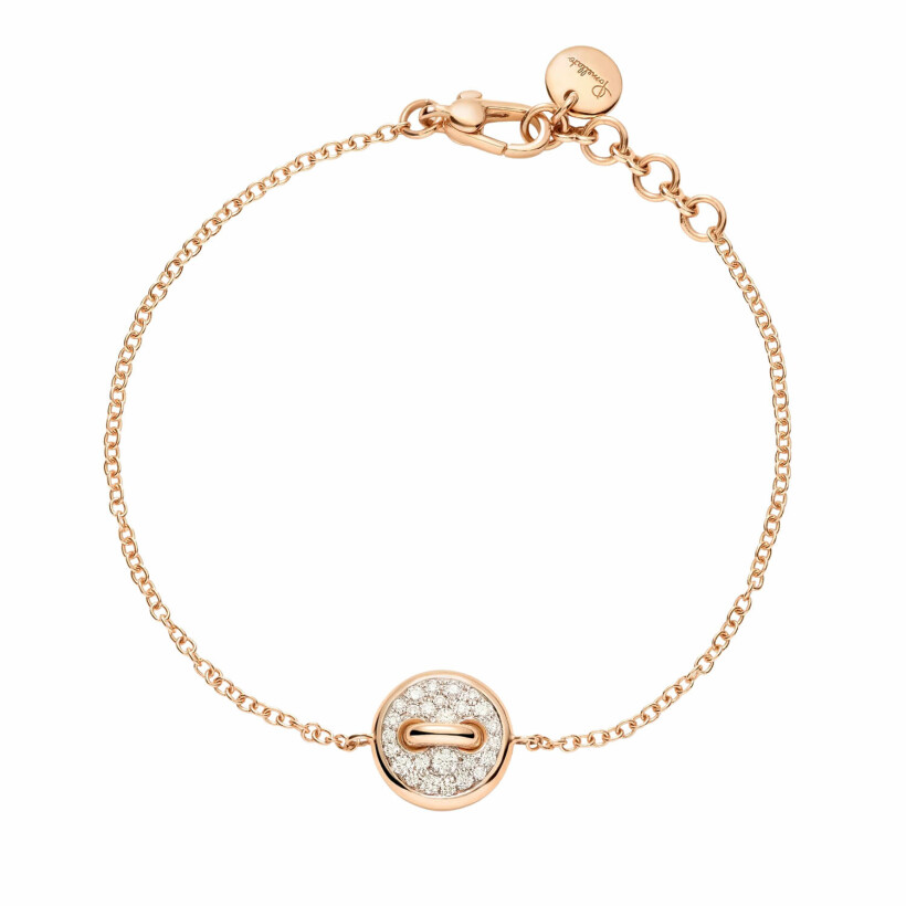 Pomellato Pom Pom Dot bracelet, rose gold with white mother of pearl and diamonds