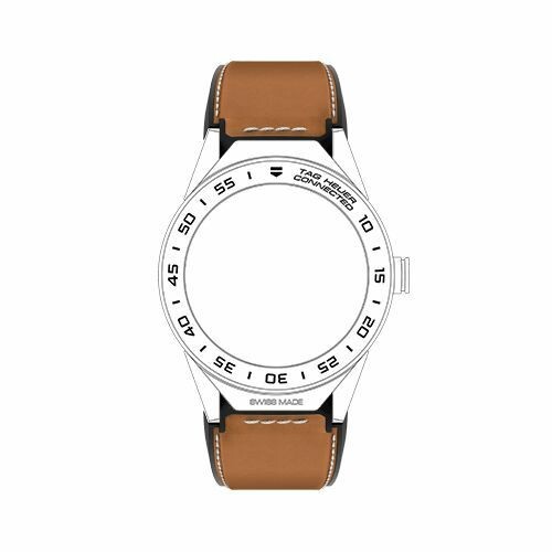 Bracelet pour TAG Heuer Connected Modular 45 cuir de veau brun