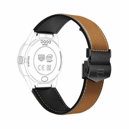 Bracelet pour TAG Heuer Connected Modular 45 cuir de veau brun