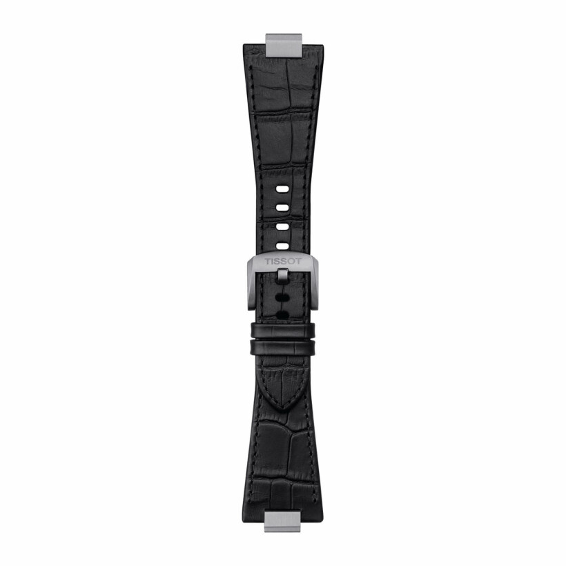 Bracelet de montre Tissot Officiel PRX Cuir Noir Façon Alligator