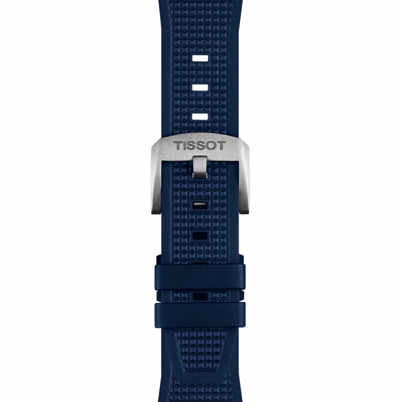 Bracelet de montre Tissot Officiel PRX Caoutchouc Bleu