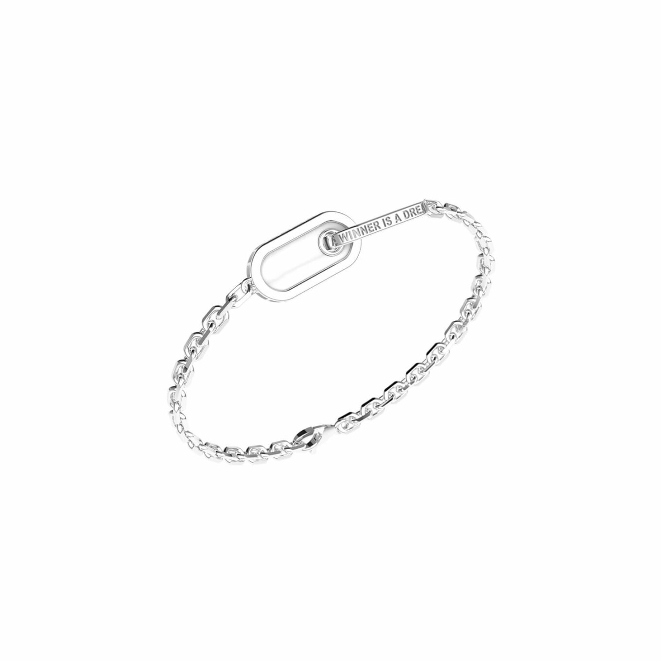 Bracelet Unknow Brand Dreamer en argent, agate blanche  et diamants