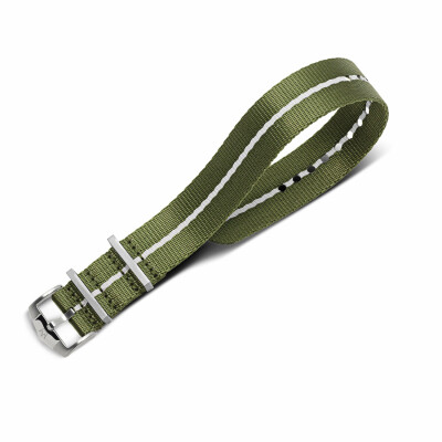 Bracelet de montre ZRC NATO Nylon kaki et blanc