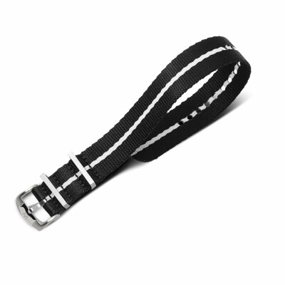 Bracelet de montre ZRC NATO Nylon noir et blanc