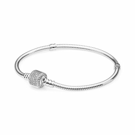 Bracelet Pandora Moments en argent et fermoir Signature