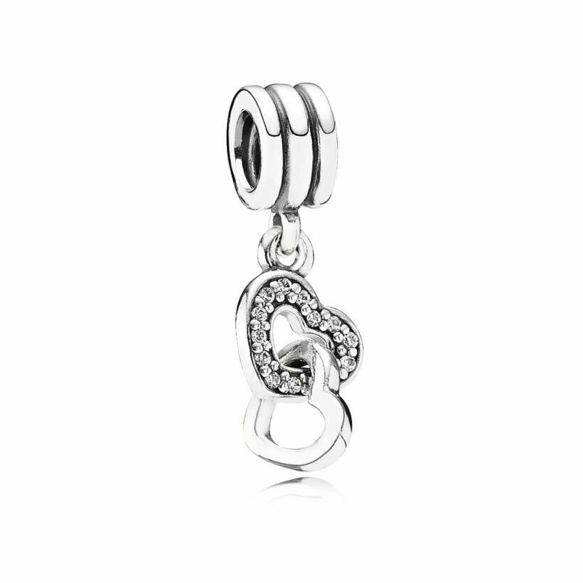 Charm pendentifs Pandora Coeur Entrelacés en argent et oxyde de zirconium