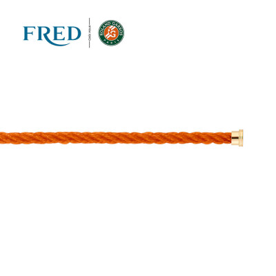 Câble FRED interchangeable Moyen Modèle en corderie terracotta avec embouts en acier plaqué or jaune #FREDxRolandGarros