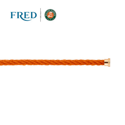 Câble FRED interchangeable Moyen Modèle en corderie terracotta avec embouts en acier plaqué or rose #FREDxRolandGarros