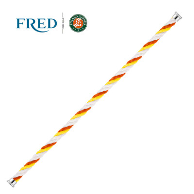 FRED interchangeable cable Large Model in terracotta, white and yellow cordage with steel tips #FREDxRolandGarros