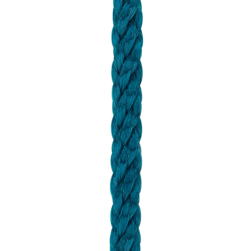 Câble FRED interchangeable Grand Modèle en corderie bleu riviera avec embouts acier plaqué or jaune