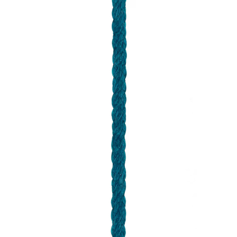 Câble FRED interchangeable Moyen Modèle en corderie bleu riviera avec embouts acier plaqué or jaune
