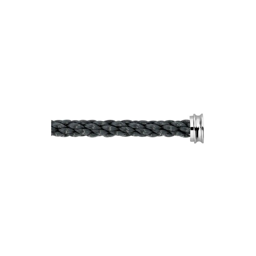 FRED extra large size bracelet cable, storm grey rope with steel clasp