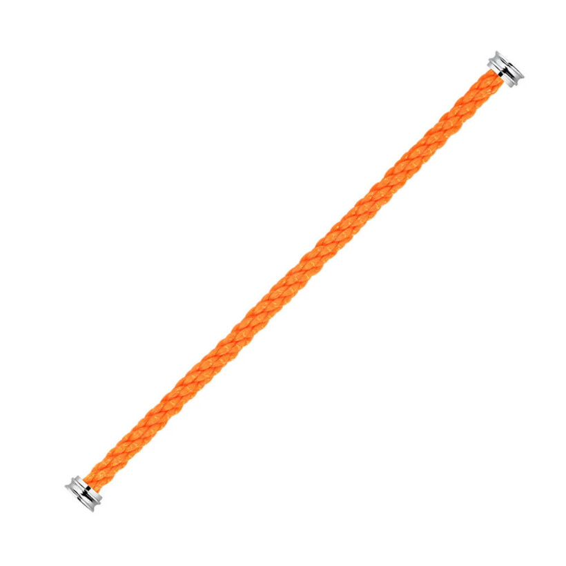 FRED extra large size bracelet cable, fluorescent orange rope with steel clasp