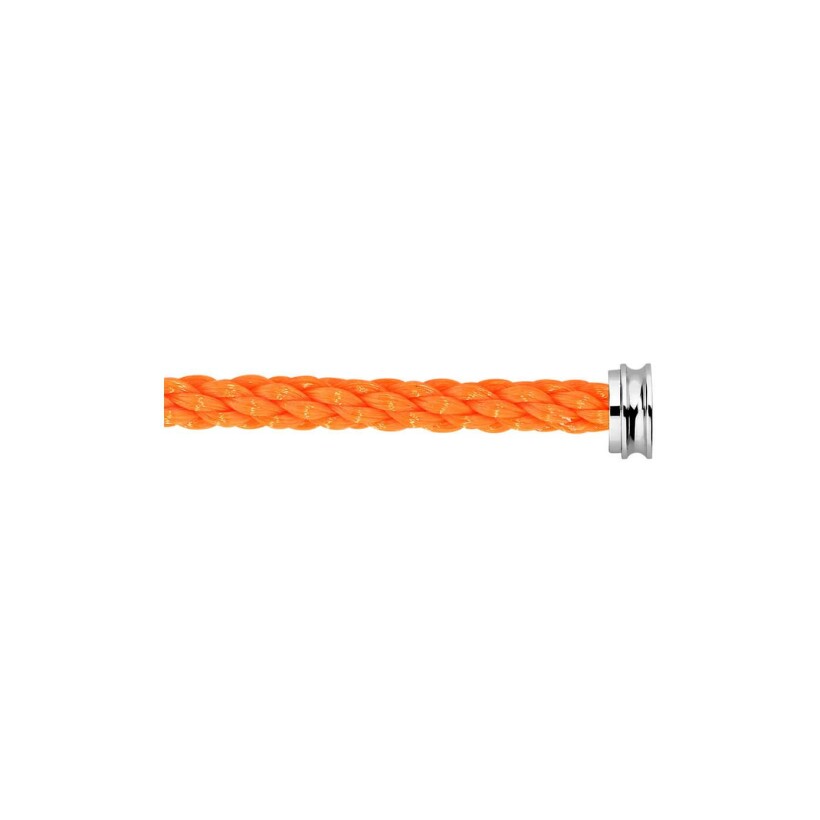 FRED extra large size bracelet cable, fluorescent orange rope with steel clasp