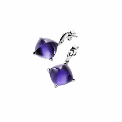 Boucles d'oreilles Baccarat en argent et cristal