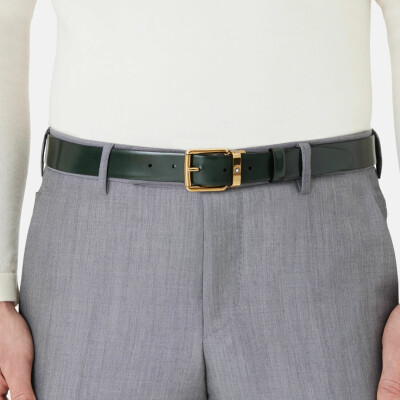 Ceinture Montblanc en cuir vert brossé de 30mm