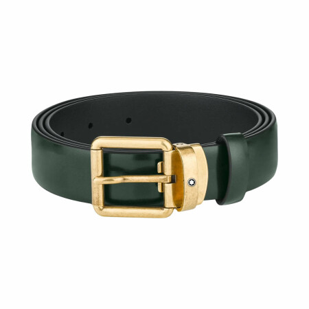 Ceinture Montblanc en cuir vert brossé de 30mm