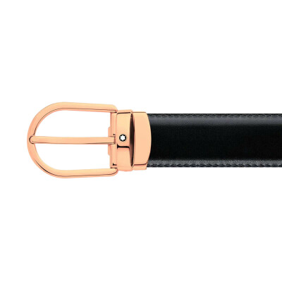 Montblanc Horseshoe buckle black/brown 30mm reversible leather belt