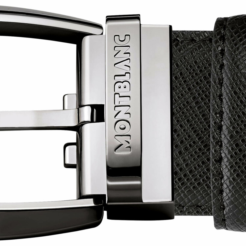 Ceinture Montblanc de 35mm en cuir noir