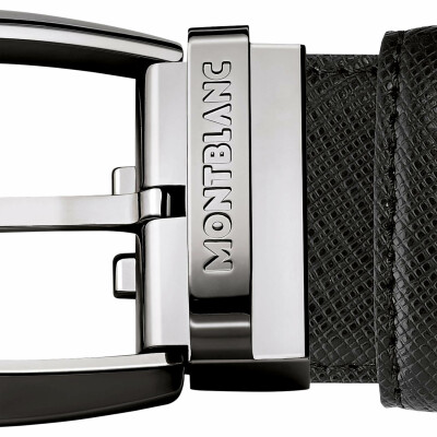 Montblanc Black 35mm leather belt