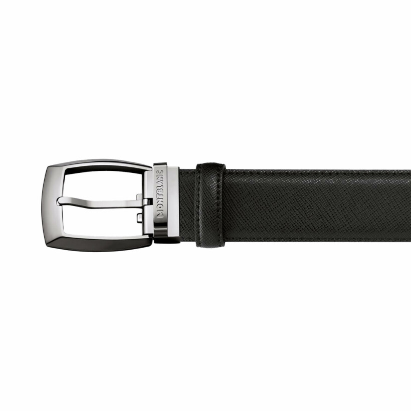 Ceinture Montblanc de 35mm en cuir noir