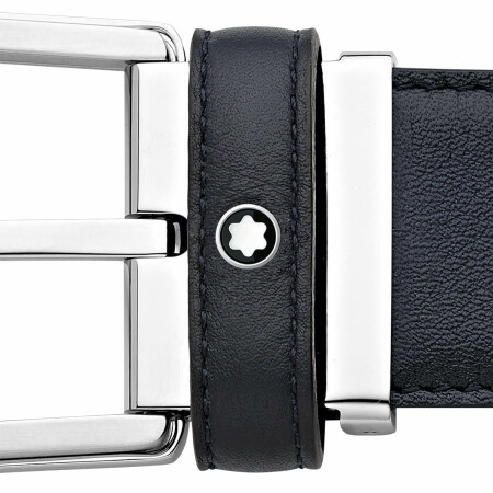 Montblanc Horseshoe buckle blue 35mm leather belt