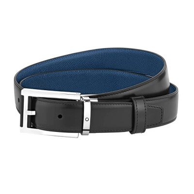 Montblanc Affaires black/blue 30mm reversible leather belt