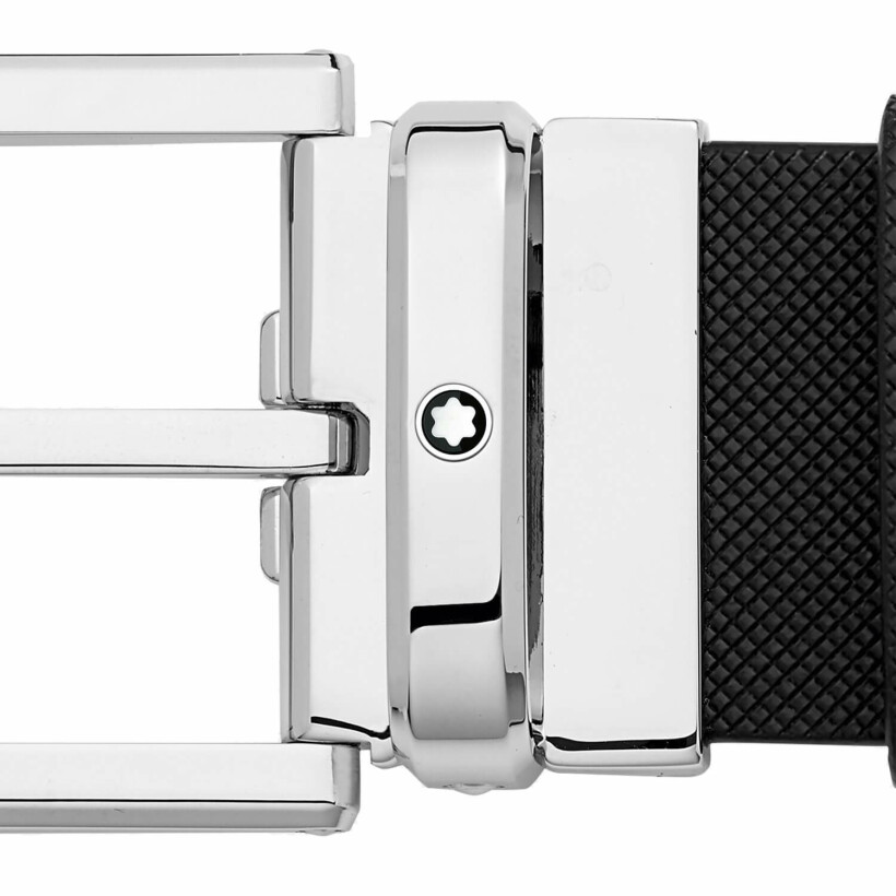 Ceinture Montblanc de 35mm en cuir noir