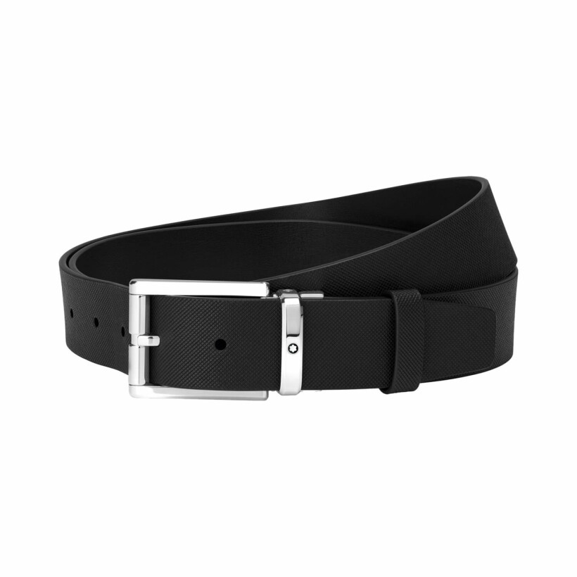 Ceinture Montblanc de 35mm en cuir noir