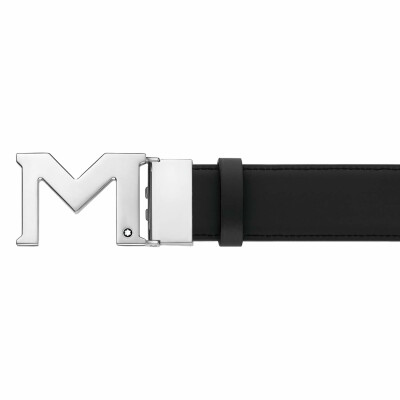 Montblanc M buckle black 35mm reversible leather belt